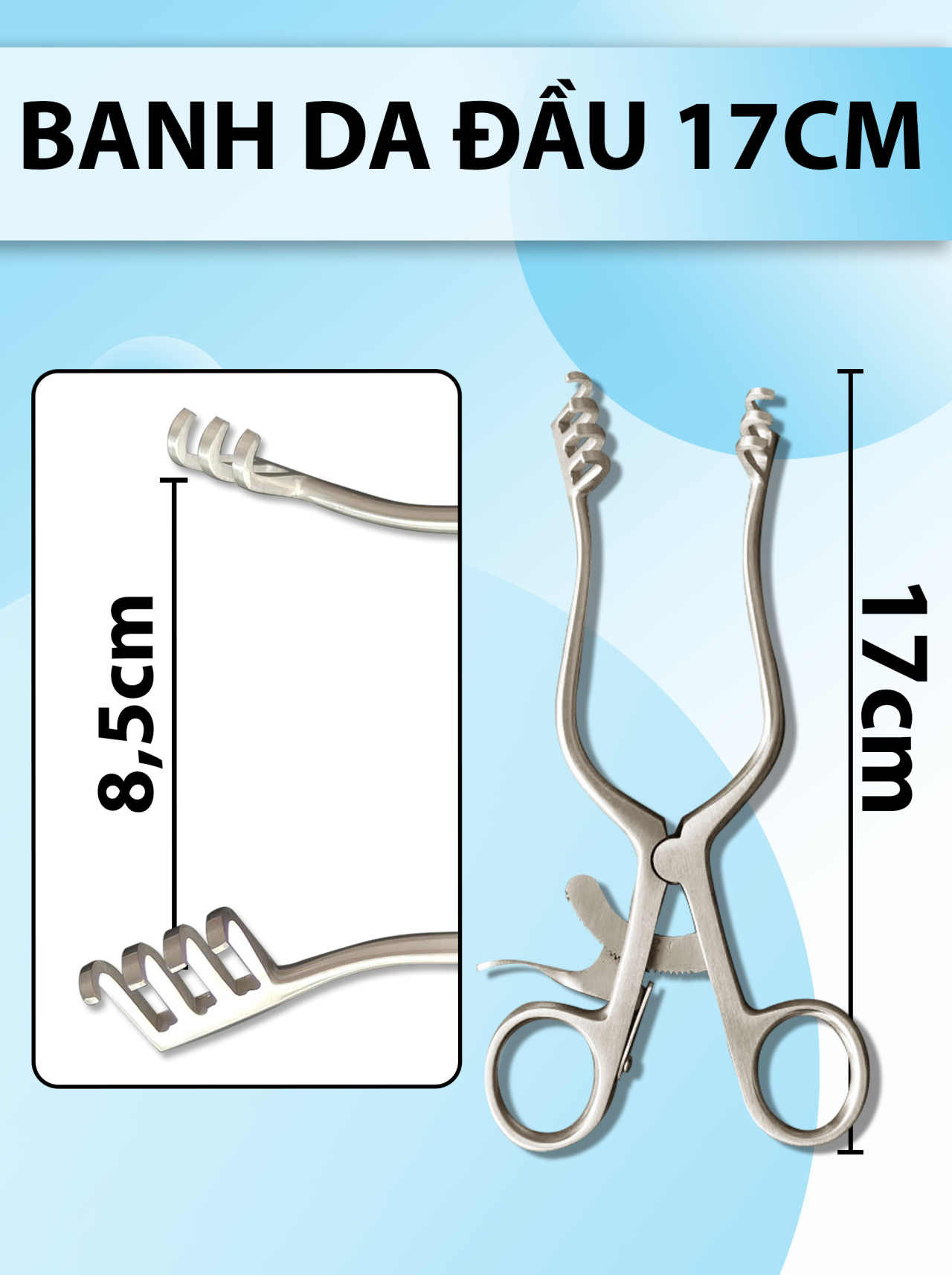 Banh da đầu, banh tự động 17cm Đầu móc nhỏ D1,5 R1,5 lớn D2 R1,5 rộng banh 9cm dài tổng 17