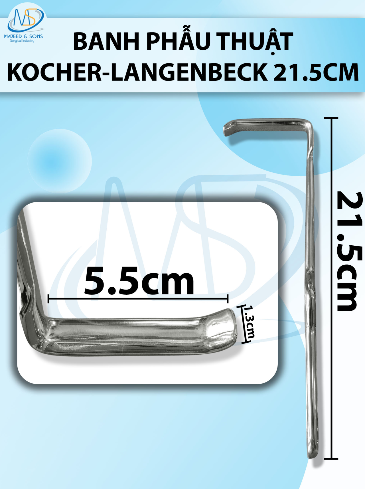 Banh phẫu thuật Kocher- Langenbeck 21,5cm