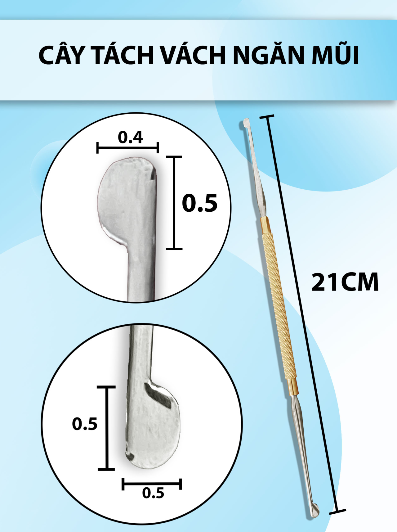 Cây gọt sụn, cây tách vách ngăn mũi dùng trong phẫu thuật nâng mũi
