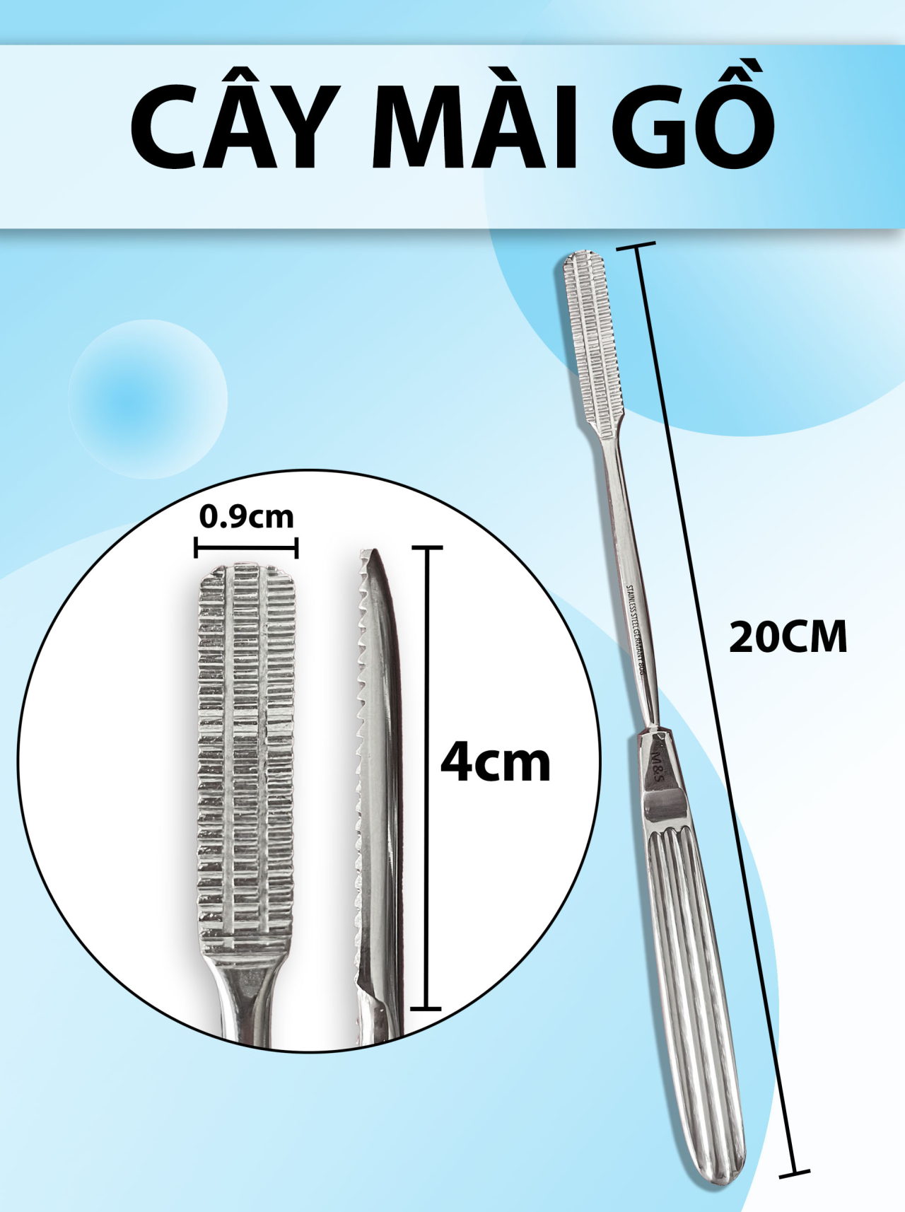 Cây mài gồ, cây dũa xương, cây mài xương 20cm