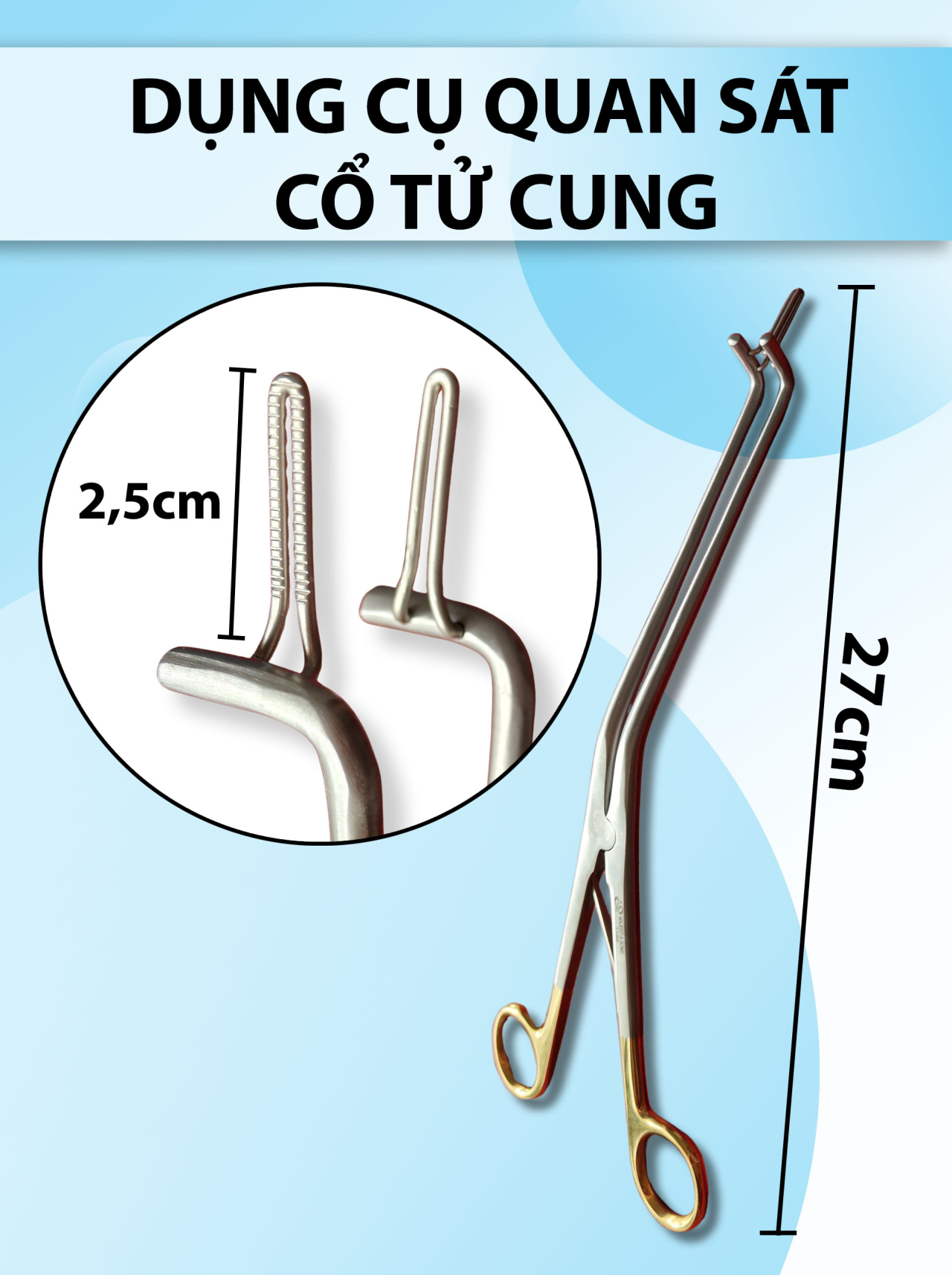 Banh mở mũi chất lượng cao dài 13,5cm Đầu 3,5cmx6mm; 5cmx7mm