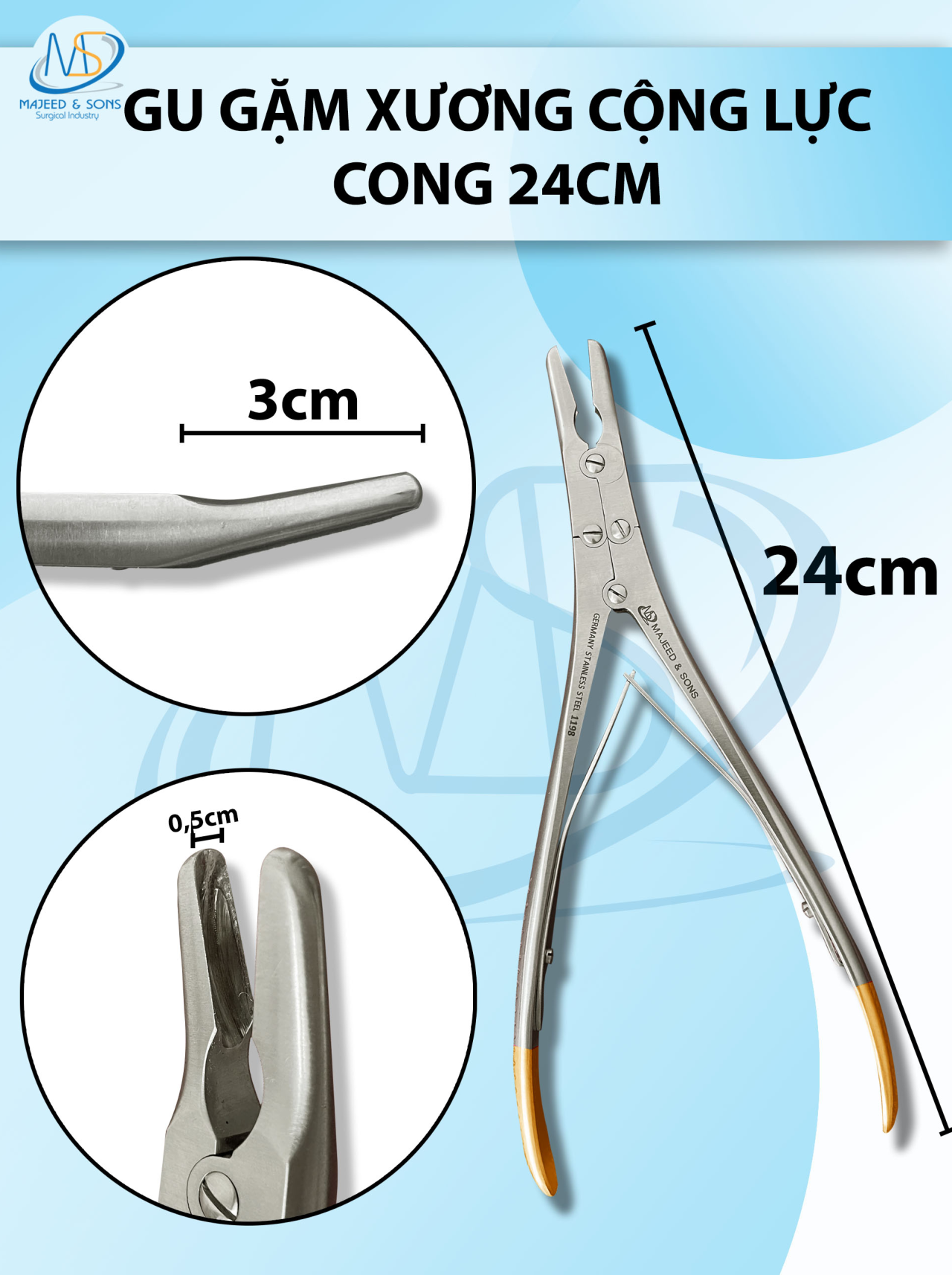 Gu gặm xương cộng lực cong 24cm