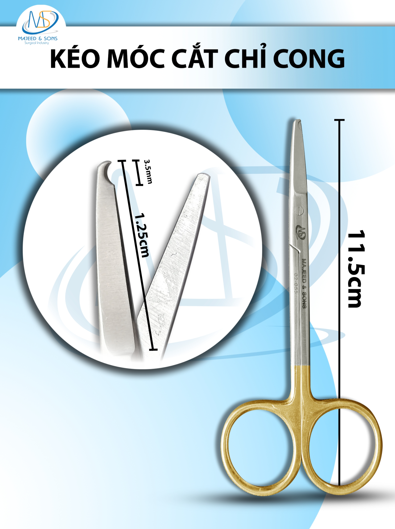 Kéo móc cắt chỉ 11.5cm