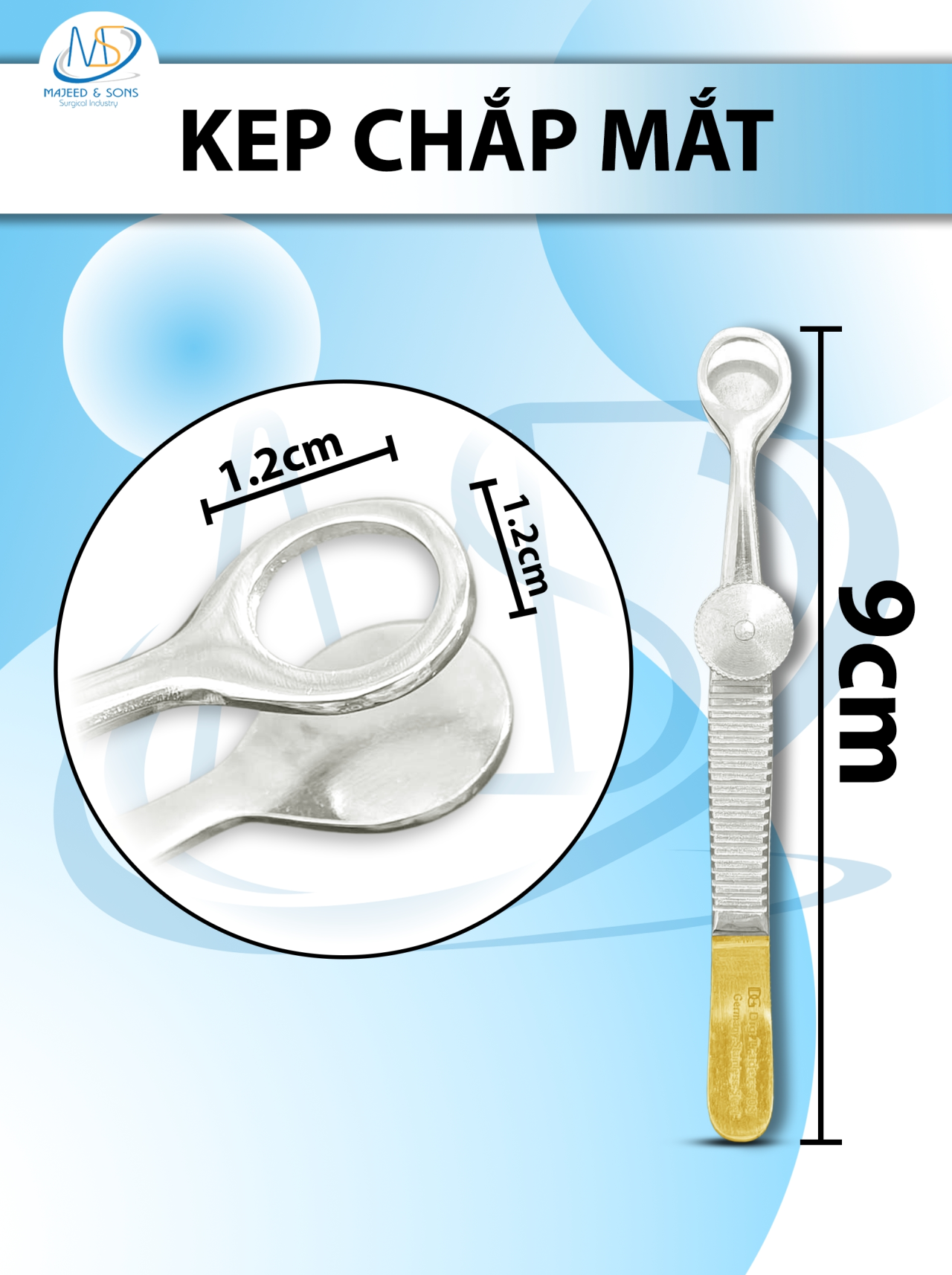 Kẹp chắp mắt Xám 8.7cm, 9cm