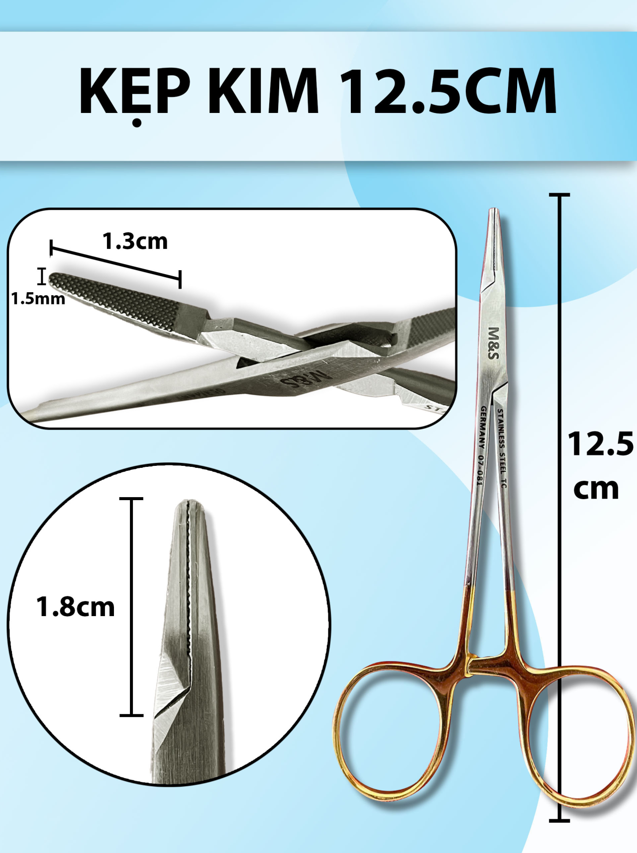 Kẹp kim 12.5cm, pen kẹp kim, kìm mang kim