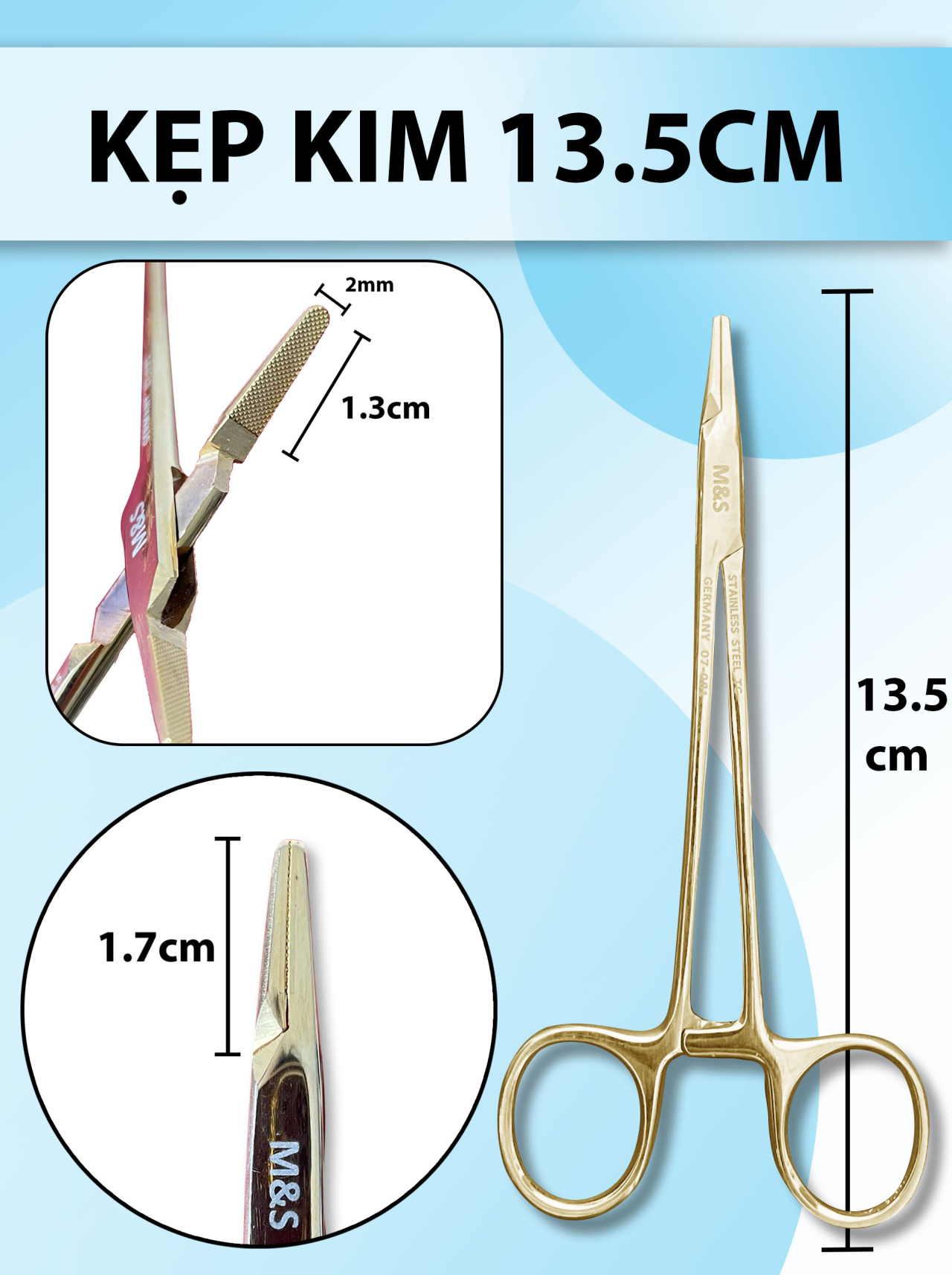 Kẹp kim 13.5cm, pen kẹp kim, kìm mang kim
