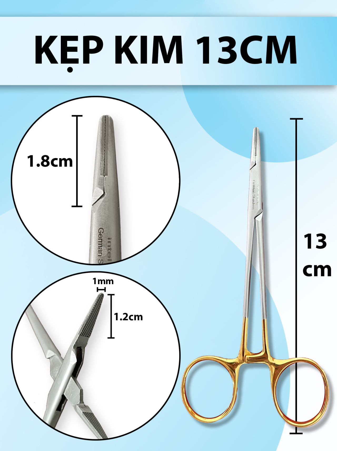 Kẹp kim 13cm, pen kẹp kim, kìm mang kim