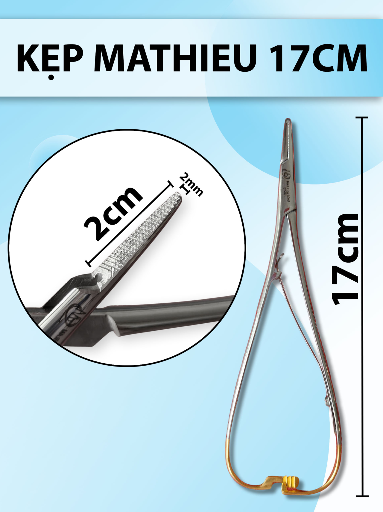 Kẹp Mathieu 17cm D2cm R2mm