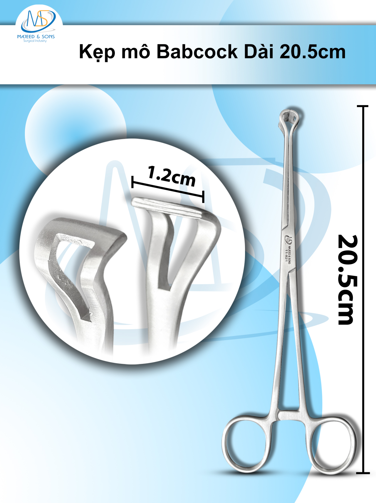 Kẹp mô Babcock Dài 20.5cm