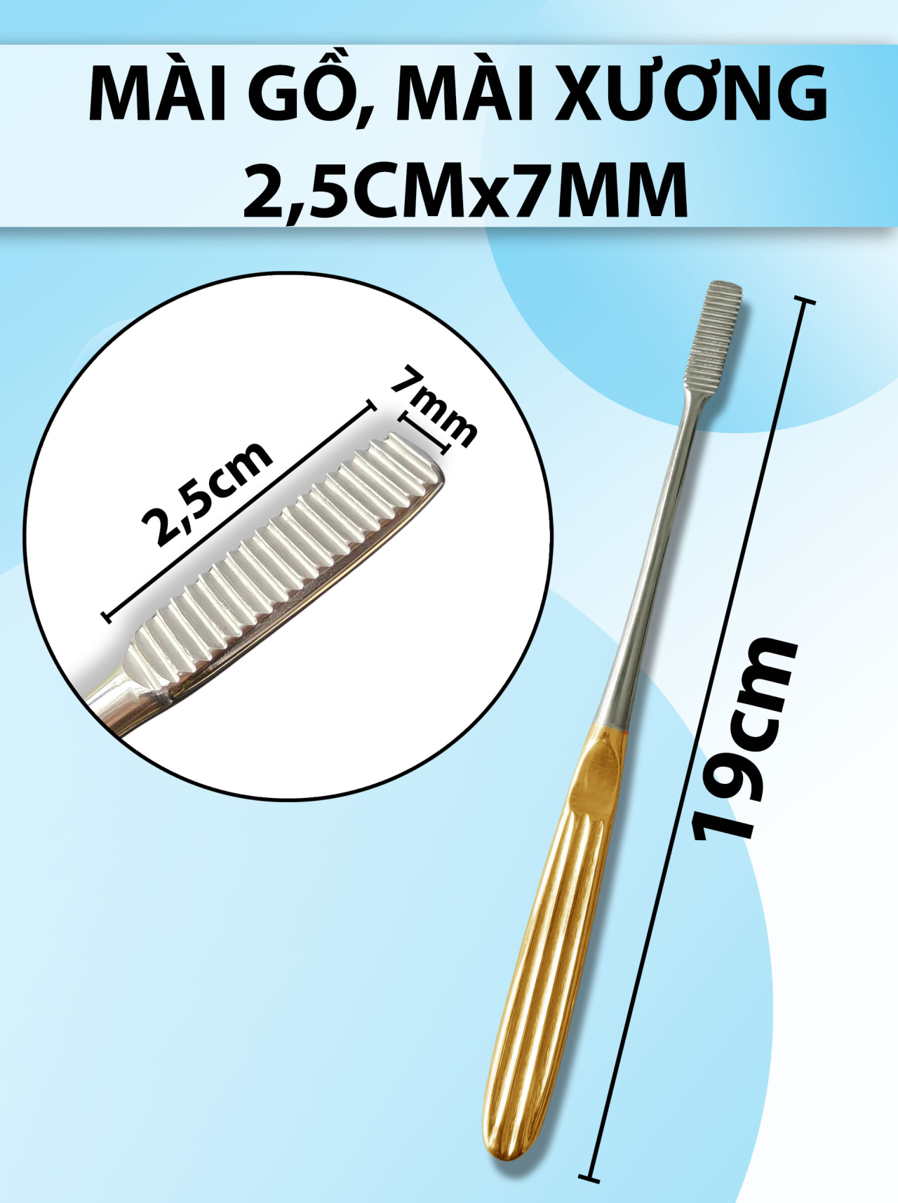 Mài gồ 19cm, mài xương Đầu mài 2,5x0,7 