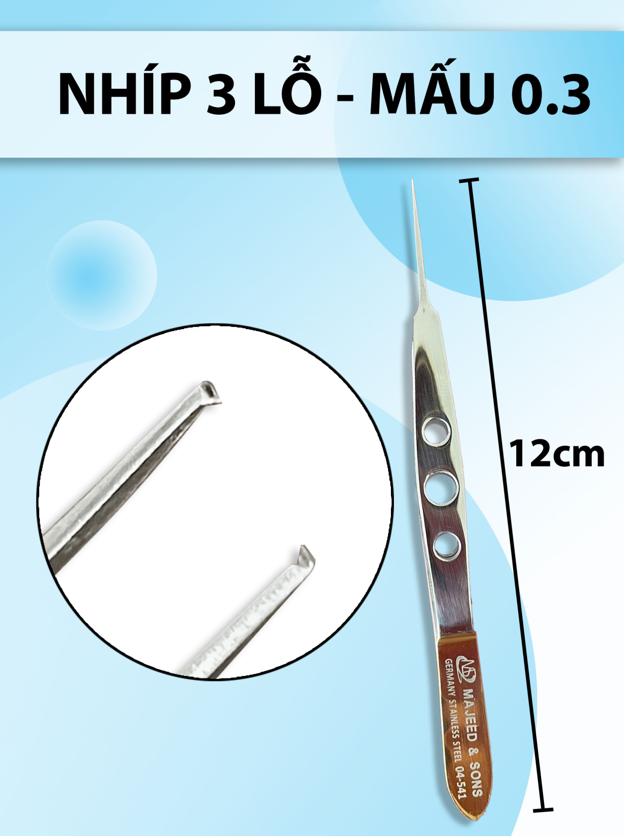 Nhíp 3 lỗ mấu, nỉa 3 lỗ mấu, nhíp 3 lỗ thẩm mỹ