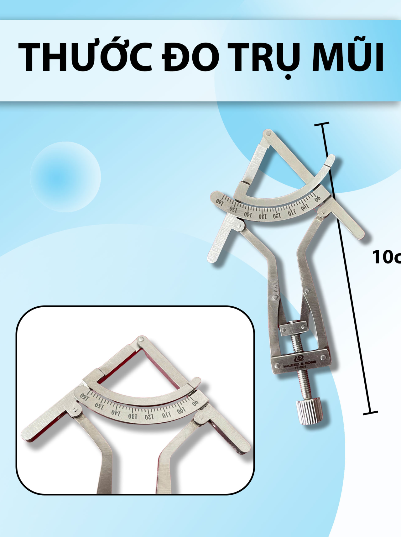 Thước đo trụ mũi, Thước đo góc mũi