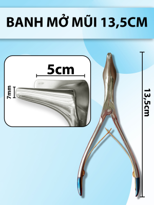 Banh mở mũi chất lượng cao dài 13,5cm Đầu  3,5cm x6mm ; 5cmx7mm 