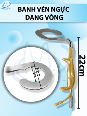 Banh vén ngực dạng vòng Dài 22cm Rộng lớn 8,5cm rộng nhỏ 4,8cm