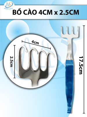 Bồ cào Dài 17,5cm, đầu móc r4xd2,5cm, độ cong móc 0,9cm