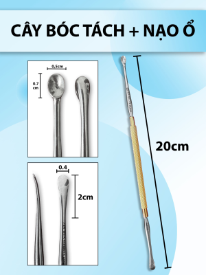 cây bóc tách 1 đầu, 1 đầu nạo ổ, cuvet 