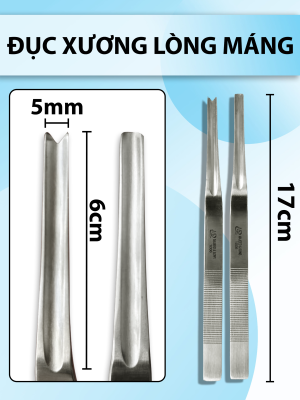 Đục xương lòng máng 17cm dài 6cm rộng 5mm