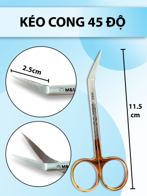 Kéo cong 45 độ, kéo cắt vách ngăn, kéo có TC cắt bén không rít