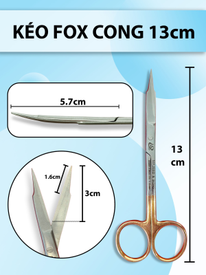 Kéo fox cong 13cm, kéo nha khoa