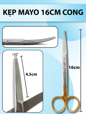 Kéo mayo 16cm cong, kéo cắt cân cơ nặng chắc khoẻ có tips TC