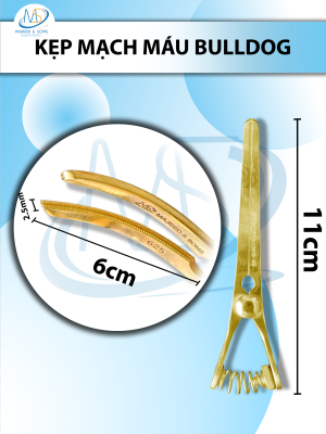 Kẹp mạch máu bulldog 11cm Cong Dài 11cm kẹp 6cm