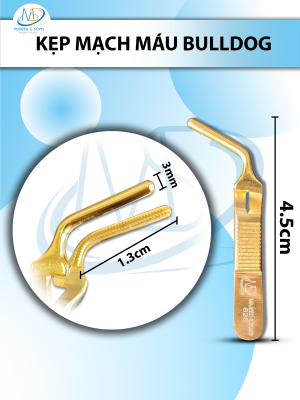 kẹp mạch máu bulldog cong 4.5cmx3mm (4.5cm D1.3cm R3mm)