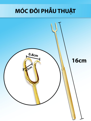 Móc đôi phẫu thuật, móc đôi nhọn 16cmx1,2cm