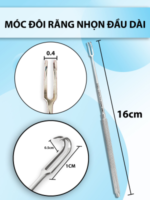 Móc đôi phẫu thuật, móc mô 16cmx0,3cm 