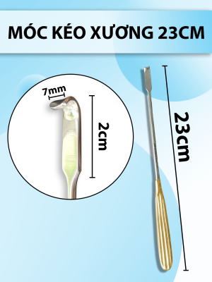 Móc kéo xương 23cm ,Đầu móc D2 R7mm khoảng móc 5mm,dài 23cm