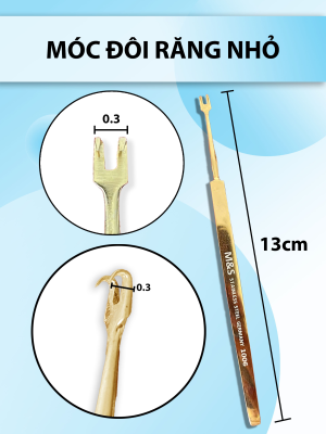 Móc mí, móc đôi răng nhỏ, móc y tế 13cm