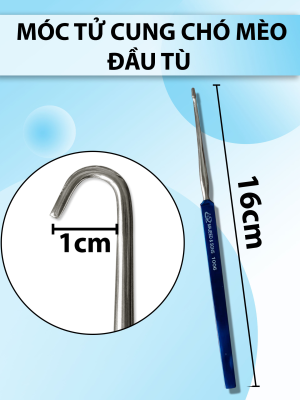 Móc tử cung chó mèo, Móc đơn chất lượng cao Rộng 1cm dài tổng 16cm