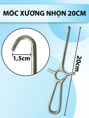 Móc xương nhọn 20cm, Bone hook Rộng móc 1,5cm dài 20cm