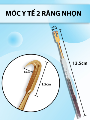 Móc y tế 2 răng nhọn, móc phẫu thuật mũi 14cm