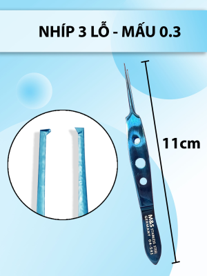 Nhíp 3 lỗ mấu 0.3 full xanh