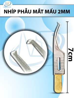Nhíp phẫu mắt mấu siêu nhỏ dài 7cm đầu nhíp cong 2mm