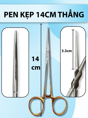 Pen kẹp 14cm thẳng, pen y tế
