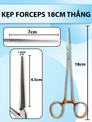 Pen kẹp 18cm thẳng, kẹp forceps 18cm thẳng, pen y tế
