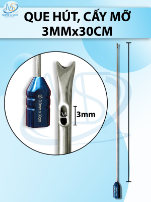 Que hút 30cm x 4mm , 1 lỗ có lưỡi tách mô