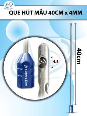 Que hút 40cm x 4mm, 3 lỗ tháp tròn 