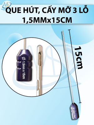 Que hút mỡ, kim hút mỡ 3 lỗ1,5mmx15cm