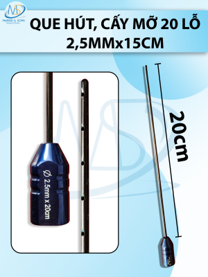 Que tiêm, que hút mỡ cấy 20 lỗ 2,5mmx15cm