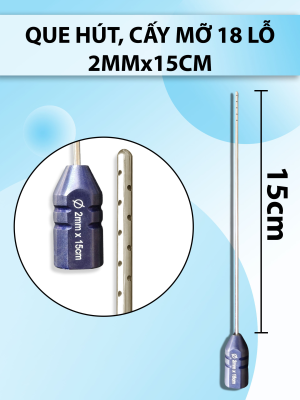 Que tiêm dung dịch 18 lỗ, que hút mỡ cấy 2mmx15cm