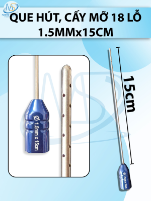 Que tiêm dung dịch, que hút mỡ cấy 18 lỗ 1,5mmx15cm