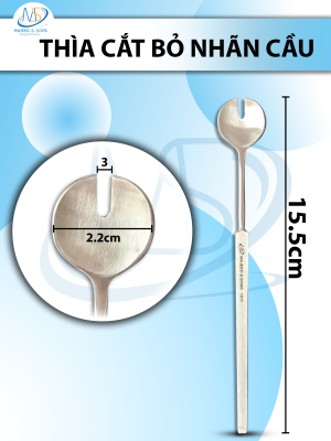 Thìa cắt bỏ nhãn cầu 15.5cm R2.2cm R khe 3