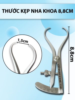 Thước kẹp nha khoa, Castroviejo Caliper Round, Dental Caliper, Thước kẹp Boley 8,8cm